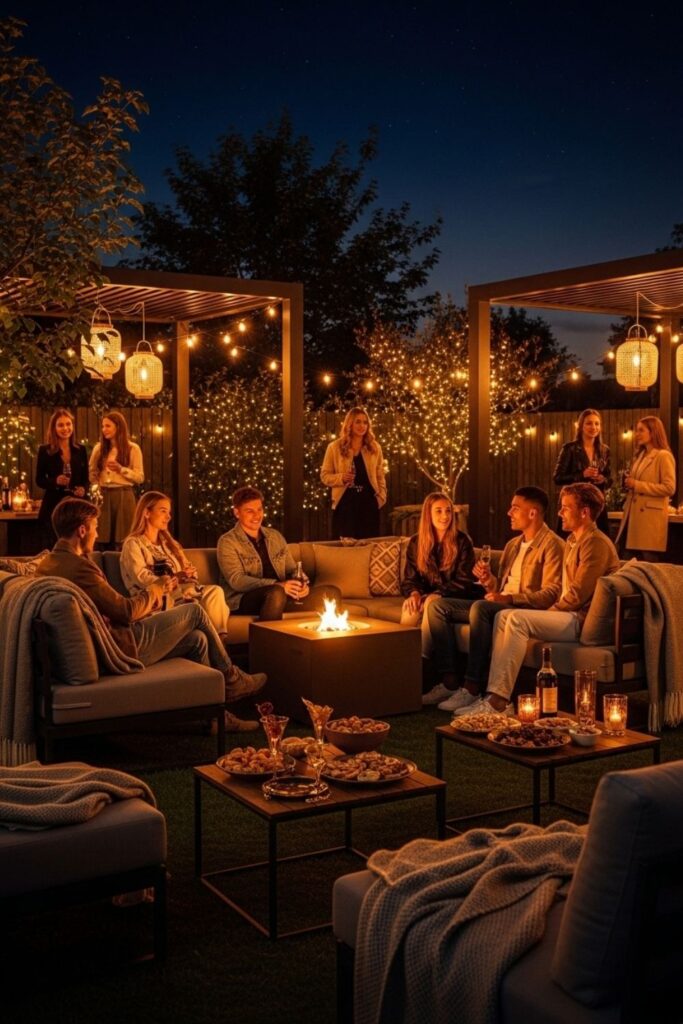 Backyard 18th Birthday Party – Outdoor Lounge and Fire Pit