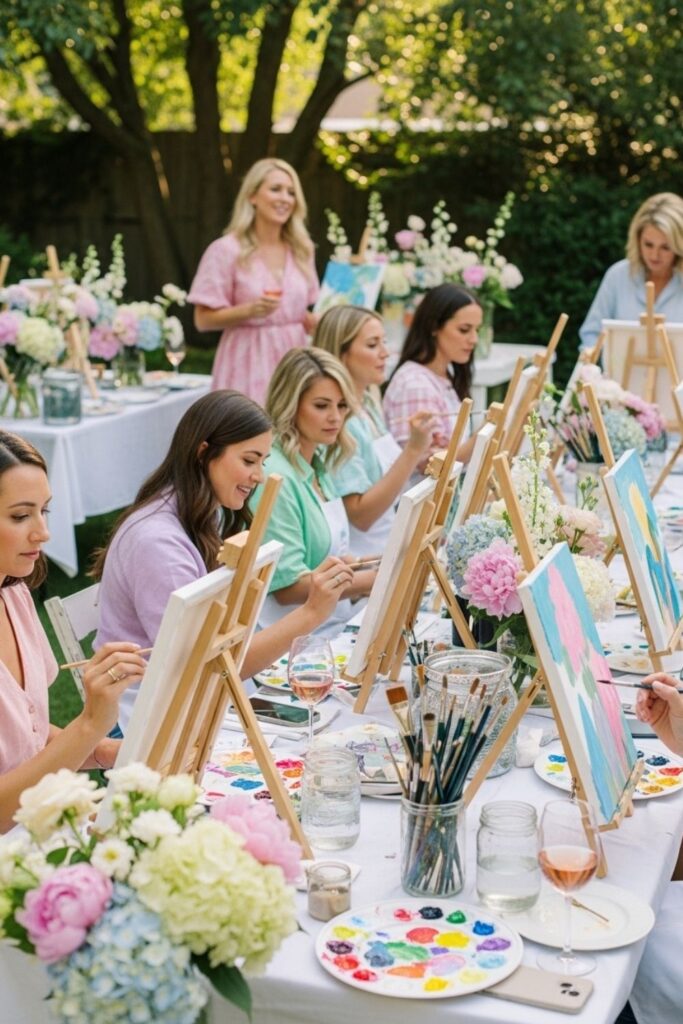 Backyard Birthday Party for Women – Outdoor Painting Session