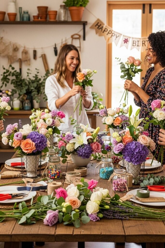 Birthday Party Ideas for Women - Floral Arrangement Workshop