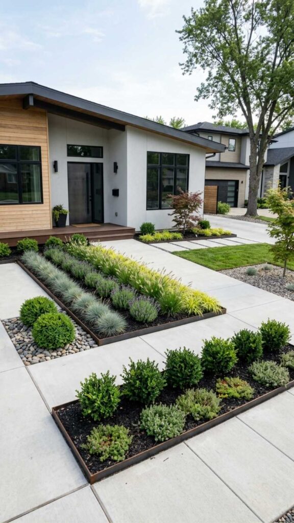 Minimalist Flower Beds with Clean Lines
