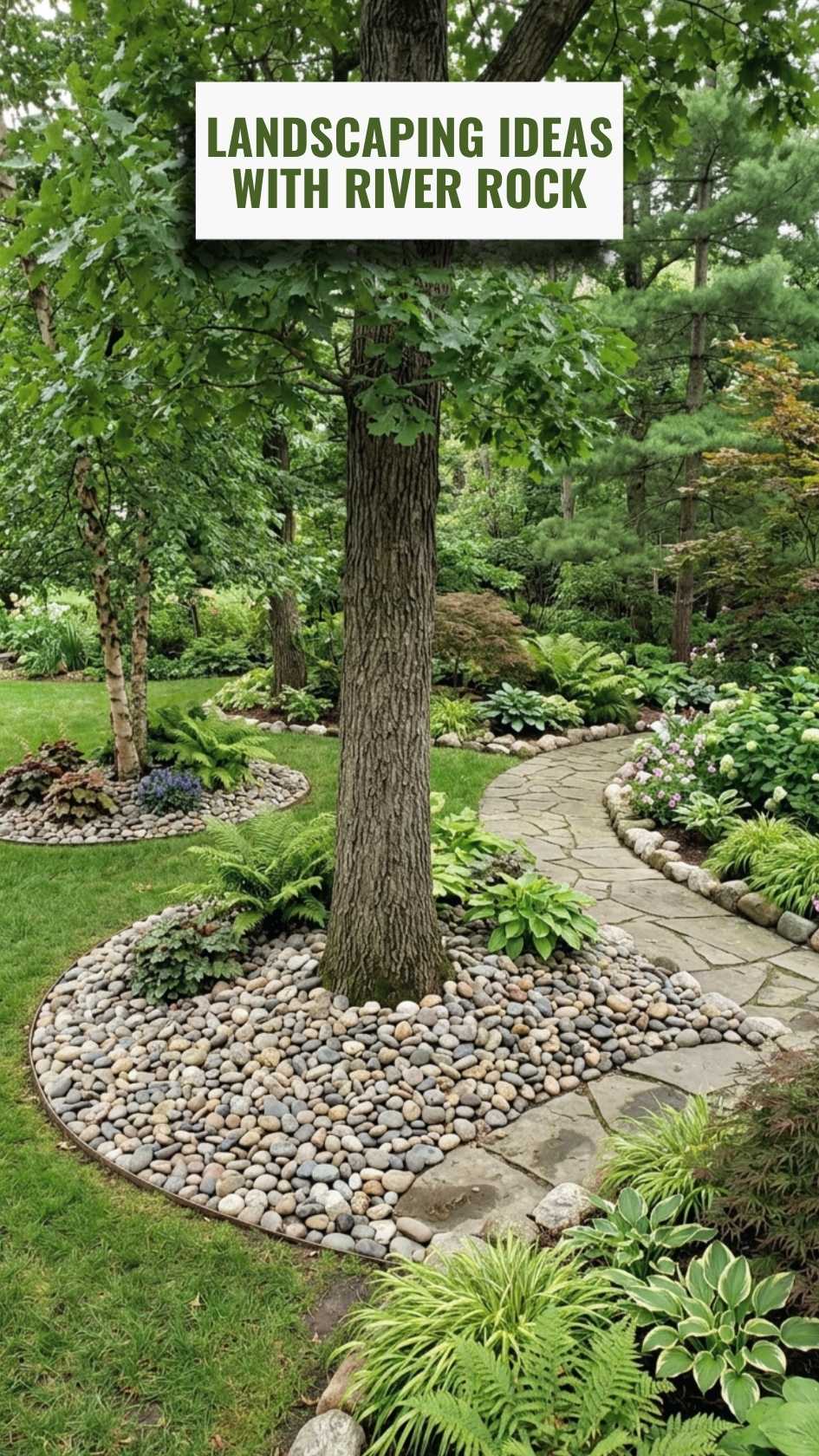 11 Stunning Landscaping Ideas With River Rock Instead of Mulch ...