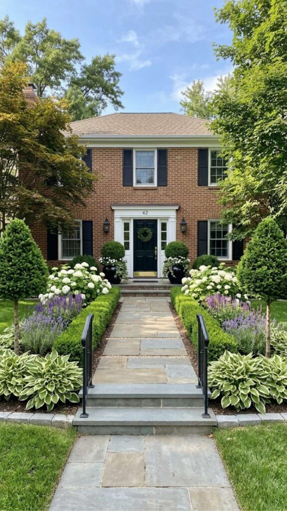 Symmetrical Entryway Planting Design