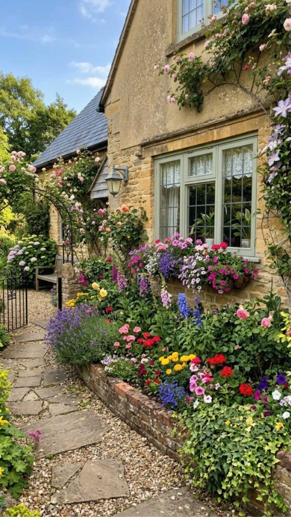 Window-Side Flower Beds for Added Charm